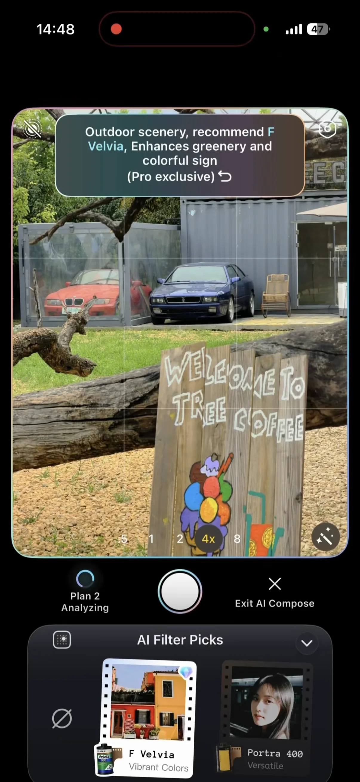 Doka Cam AI Composition result with two recommended filters